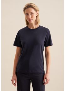 Seidensticker Damen T-Shirt "Schwarze Rose", blau, Gr. XS, unifarben, 100% Baumwolle, Shirts, 1/2 Rundhals Uni