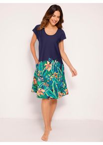 Damen Sommerkleid "Sommerkleid", blau, Gr. 52, geblümt, gemustert, 100% Baumwolle, Kleider