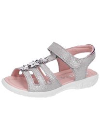Ricosta Kinder Riemchensandalette "Ricosta Sandalen Leder/Textil", Gr. 26, grau, Leder, Textil, casual, Schuhe