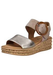 Gabor Damen Keilsandalette "Gabor Sandalen Leder", Gr. 40, braun, Leder, casual, Schuhe
