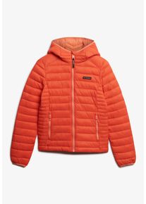 Superdry Damen Steppjacke "HOODED FUJI LITE PADDED JACKET", rot, casual, Gr. XXL, unifarben, Steppware, Obermaterial: 100% Nylon, Jacken
