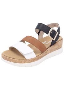 Remonte Damen Keilsandalette "Remonte Sandalen Leder", Gr. 37, schwarz, Leder, casual, Schuhe