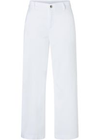 MAC Damen Schlaghose "CARI", weiß, casual, Gr. 46, Web, Obermaterial: 97% Baumwolle, 3% Elasthan, Hosen