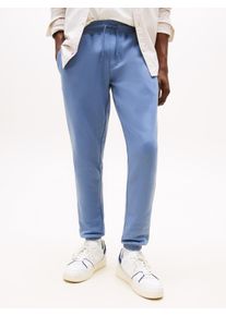Tommy Jeans Herren Sweathose "TJM SLIM S FLAG SWEATPANT"blau moment, casual, Gr. XL, unifarben, Sweatware, Obermaterial: 80% Baumwolle, 20%
