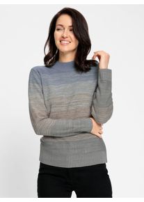 Classic Basics Damen Streifenpullover "Pullover", blau, Gr. 44, gemustert, mehrfarbig, bedruckt, 100% Polyacryl, Pullover