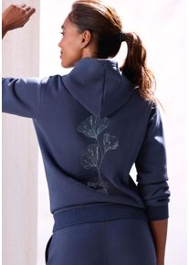 Lascana Damen Kapuzenpullover, Gr. 36, blau, Sweatware, Obermaterial: 60% Baumwolle, 40% Polyester, unifarben, casual, Pullover, aus hochwertiger
