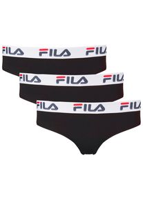 Fila Damen Slip "WOMAN BRIEF", Gr. S, schwarz, Obermaterial: 95% Baumwolle, 5% Elasthan, unifarben mit Farbeinsatz, bedruckt, Unterhosen, mit