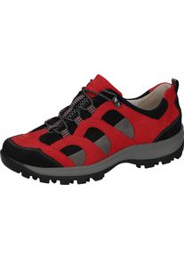 Waldläufer WALDLÄUFER Damen Trekkingschuh "HOLLY", Gr. 6, rot, Nubukleder, Textil, kontrastfarbene Details, casual, Schuhe, Outdoorschuh, Wanderschuh,