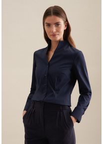 Seidensticker Damen Klassische Bluse, blau, Gr. 46, unifarben, 100% Baumwolle, Blusen, 1/1 Uni