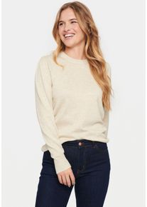 Saint Tropez Damen Rundhalspullover "MilaSZ", gelb, modisch, Gr. L, meliert, Strick, Obermaterial: 80% Viskose, 20% Polyacryl, Pullover