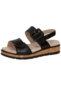 Caprice Damen Keilsandalette "Caprice Sandalen Nappaleder", Gr. 40, schwarz, Nappaleder, casual, Schuhe