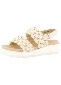 Paul Green Damen Plateausandaletten "Paul Green Sandalen Lederimitat", Gr. 40,5, beige, Lederimitat, casual, Schuhe
