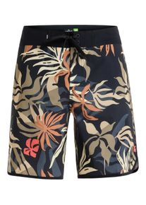 Quiksilver Herren Boardshorts "Highline Scallop 19""schwarz blauweed, Gr. 38, 88% Polyester, 12% Elasthan, Hosen