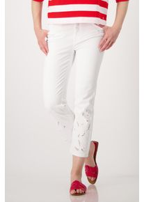 monari Damen 7/8-Jeans, beige, modisch, Gr. 34, unifarben, Denim/Jeans, Obermaterial: 89% Baumwolle, 8% Polyester, 3% Elasthan, Jeans, mit