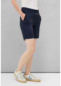 Cecil Damen Shortsurban navy blau, casual, Gr. L, unifarben, Web, Stoff, 66% Baumwolle, 30% Polyester, 4% Elasthan, Hosen, Middle Waist