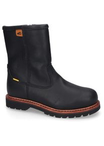 Camel Active Herren Bikerboots, Gr. 45, schwarz, Leder, casual, Schuhe, Schlupfstiefel, Winterboots mit Profillaufsohle
