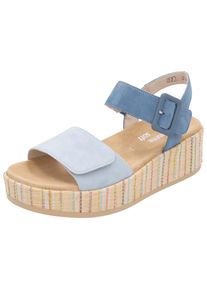 Remonte Damen Riemchensandale "Remonte Sandalen Leder", Gr. 38, blau, Leder, casual, Schuhe