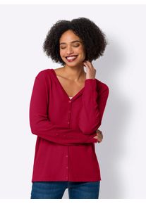 Heine Damen Kapuzenstrickjacke, rot, Gr. 36, meliert, unifarben, 50% Viskose, 28% Polyester, 22% Polyamid, Strickjacken
