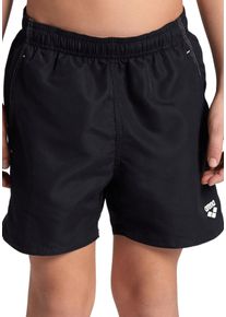 arena Kinder Badeshorts "BOYS' BEACH BOXER SOLID R", schwarz-weiß, sportlich, Gr. 116, Obermaterial: 100% Polyester, Badehosen