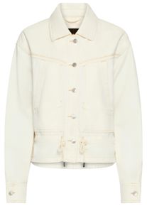 BOSS Orange Damen Jeansjacke "DENIM JACKET 4.0 Premium Damenmode", beige, casual, Gr. XL, unifarben, Denim/Jeans, Obermaterial: 91% Baumwolle, 9%