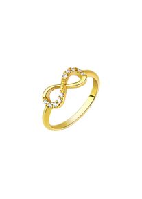 Vivance Damen Fingerring "925/- Sterling Silber vergoldet Infinity Zirkonia", 060 (19,1), Silber 925 (Sterlingsilber), gelb, Silber 925