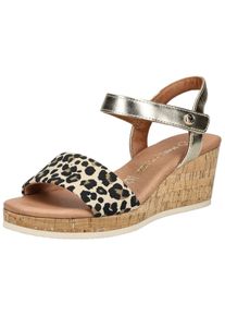 Marco Tozzi Damen Keilsandalette "Marco Tozzi Sandalen Leder", Gr. 39, braun, Leder, casual, Schuhe