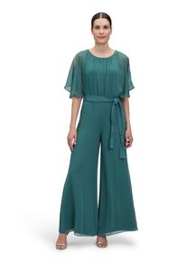 Vera Mont Damen Overall "Vera Mont Jumpsuit mit Bindegürtel", grün, elegant, Gr. 48, Chiffon, Obermaterial: 100% Polyester. Futter: 100% Polyester.,