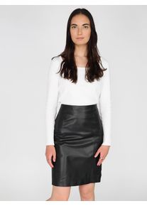 JCC Damen Lederrock "3102227", schwarz, Gr. 42, Obermaterial: 100% Leder (Schaf) / Futter: 100% Polyester, Röcke