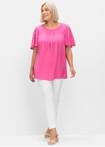 sheego Große Größen Tunika mit gelegten Falten, fuchsia, Größe 40 - Damen