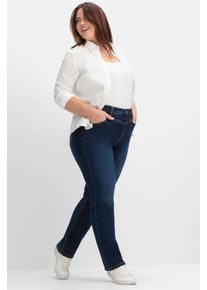 sheego Große Größen Shaping-Jeans mit geradem Bein, dark blue denim, Größe 40 - Damen