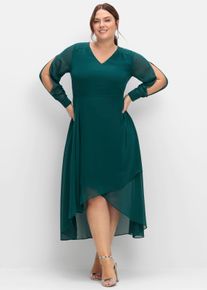 sheego Große Größen Abendkleid mit kleinen Schmucksteinchen, dunkelgrün, Größe 46 - Damen