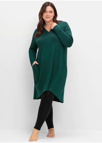 sheego Große Größen Freizeitkleid mit längerem Rückteil, tiefgrün, Größe 48/50 - Damen