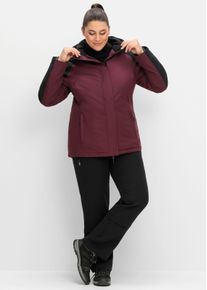 sheego Große Größen Funktionsjacke in wasser- und winddichter Qualität, bordeaux-schwarz, Größe 40 - Damen