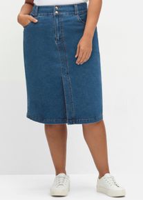 sheego Große Größen Jeansrock mit High-Waist-Bund, blue denim, Größe 42 - Damen