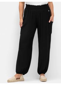 sheego Große Größen Schlupfhose in weiter Form, schwarz, Größe 52 - Damen