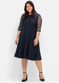 sheego Große Größen Cocktailkleid mit Spitze, nachtblau, Größe 40 - Damen