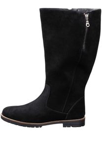 sheego Große Größen Weitschaftstiefel aus Leder, mit Zierreißverschluss, schwarz, Größe 41 - Damen