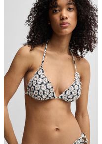 HUGO UNDERWEAR Damen Triangel-Bikini-Top "RUFFLE T"open miscellaneous 980, feminin, Gr. XL, gemustert, Microfaser, Elasthan, Recycling-Polyamid,