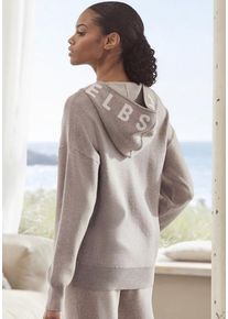 ELBSAND Strickjacke taupe Gr. 32/34 für Damen. Mit Logoschriftzug. Bequem. Nachhaltig.