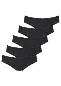 Vivance Brasilslip schwarz Gr. 44/46 für Damen. Mit Schleife, Spitze. Körpernah. Nachhaltig.