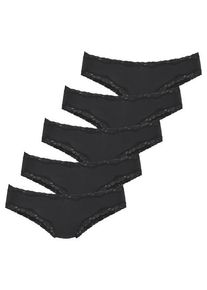 Vivance Brasilslip schwarz Gr. 44/46 für Damen. Mit Spitze, Schleife. Körpernah. Nachhaltig.