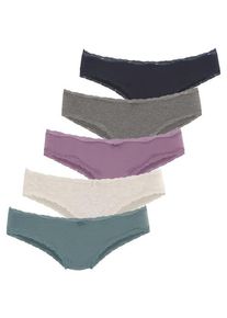 Vivance Brasilslip mehrfarbig Gr. 44/46 für Damen. Mit Spitze, Schleife. Körpernah. Nachhaltig.