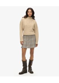 Superdry Damen Vintage Tweed-minirock mit Falten Beige - Gr&ouml;&szlig;e: 44 21238335001577NQ025