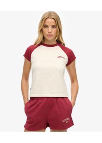 Superdry Damen Essential Raglan-t-shirt aus Bio-baumwolle mit Logo Rot - Gr&ouml;&szlig;e: 40 2102422000121F1P019