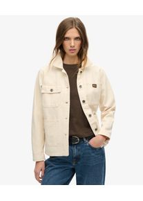 Superdry Damen Creme Vintage Chore Jacke aus Bio-Baumwolle, Gr&ouml;&szlig;e: 40 208221700056818C019