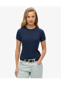 Superdry Damen Geripptes Athletic Essentials T-shirt mit Logo Marineblau - Gr&ouml;&szlig;e: 44 2102422000157ZRN025