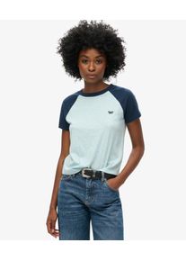 Superdry Damen Essential Retro T-shirt mit Logo Blau - Gr&ouml;&szlig;e: 34 2102422000130D8Q028