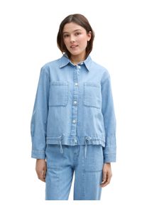 Damen Jeansjacke, blau, casual, Gr. L, Tom Tailor Denim, unifarben, Denim/Jeans, Obermaterial: 100% Baumwolle. Futter: 100% Baumwolle, Jacken, mit