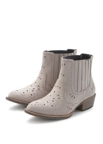 Lascana Damen Stiefelette "Stiefel, Boots, Westernstiefelette, Cowboy Boots", Gr. 38, grau, Obermaterial: 100% Textilmaterial. Futter: 100%