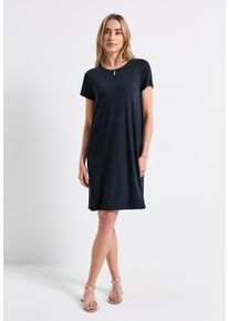 Street One Damen Sommerkleiddeepwater blau, casual, Gr. 36, unifarben, Stoff, 95% Viskose, 5% Elasthan, Kleider, soft und trageangenehm
